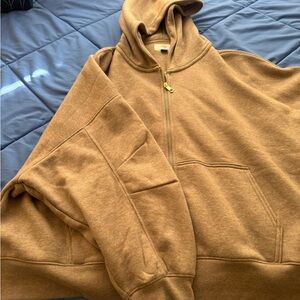 American Eagle Outfitters Tan Zip-Up Sweater